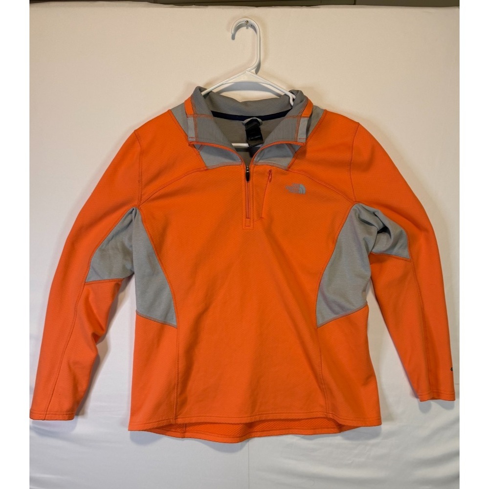 The‎ North Face Woman's Ventana XL 1/2 Zip Sweater Pullover Orange Gray Trim